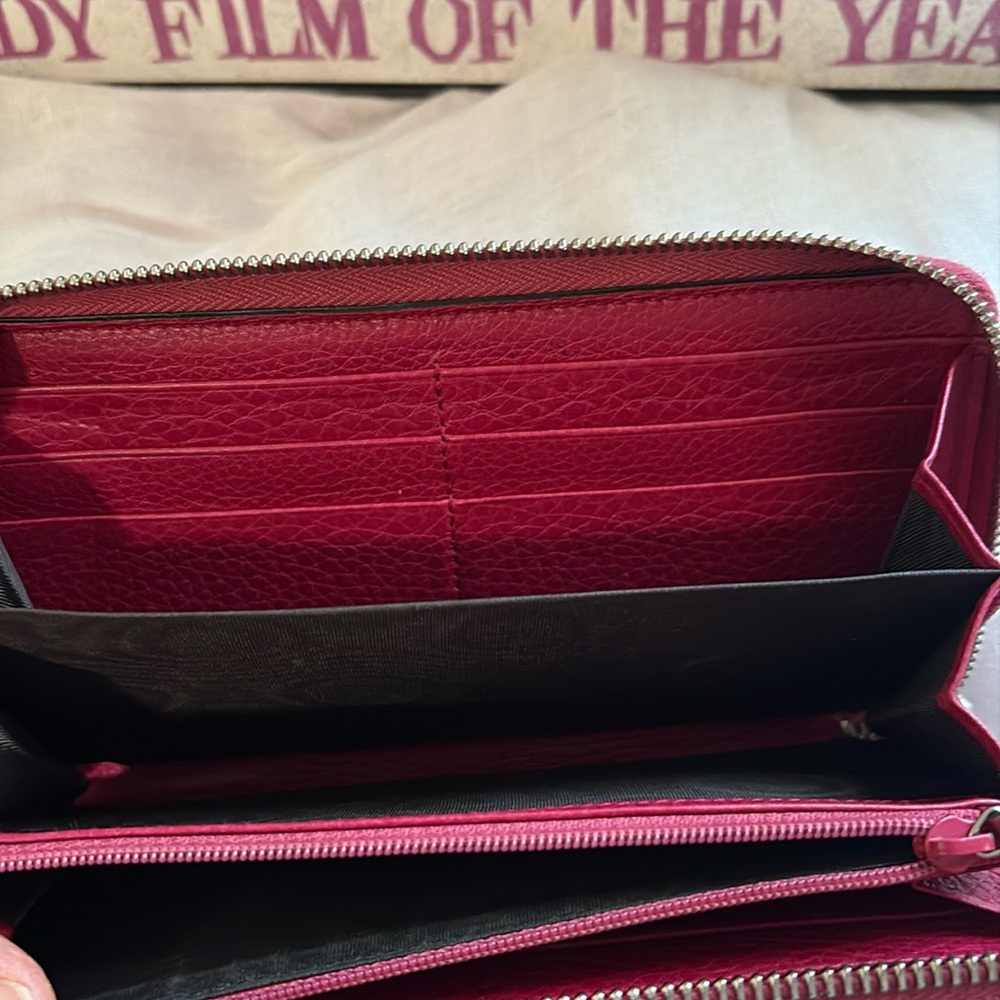 Gucci Leather Zip-Around Wallet with Tassel - Red - Picture 8 of 15